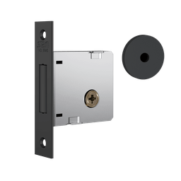 Fechadura Stam Trava 1004 Acabamento Preto Fosco - Roseta Redonda - 1