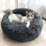 Caminha Para Gatos Puff Nuvem Super Macia Cinza Claro 40cm - 1
