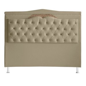 Cabeceira de Cama Box Madri Casal 140 Cm Bege Ec Móveis