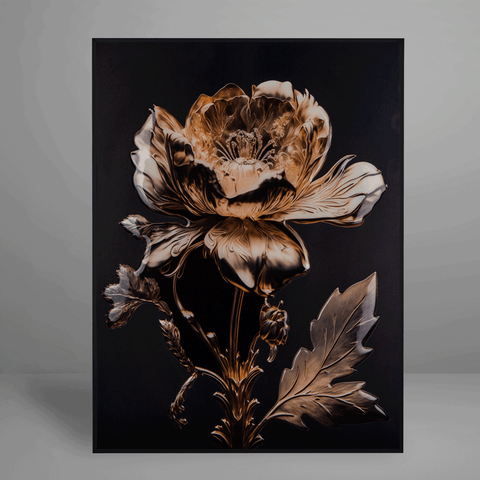 Quadro Decorativo Flower Antique Flower Relevo