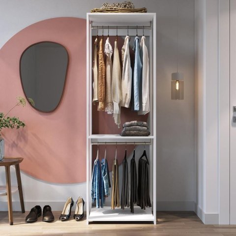 Guarda Roupa Closet Crpro-CLO003 2 Prateleiras MDP 60cm Branco Multimóveis