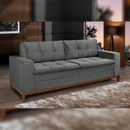 Sofá 2 Lugares 230cm Barney Veludo Cinza - Gran Belo - 6