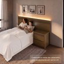 Ver imagem 5 de Painel Cabeceira Frisado Casal com LED e Mesa de Cabeceira 109x180cm