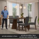 Ver imagem 3 de Conjunto Sala de Jantar Mesa Tampo de Madeira 4 Cadeiras Rustic/preto/silver April Madesa