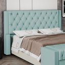 Ver imagem 2 de Cabeceira Atena para Cama Box Queen Size 160cm Capitonê com Frame Veludo Acqua - Abmaza
