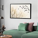 Ver imagem 2 de Quadro Decorativo Árvore Passarinhos - 50x70cm:moldura Preta