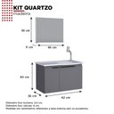 Ver imagem 4 de Kit Gabinete Quartzo Madeira p/ Banheiro COZIMAX- Cinza