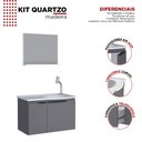 Ver imagem 3 de Kit Gabinete Quartzo Madeira p/ Banheiro COZIMAX- Cinza