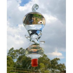 Bebedouro de vidro americano Golfier 4 saídas para Beija flor e pássaros ar livre