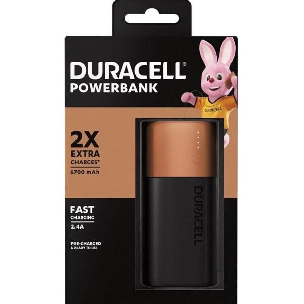 Carregador Portátil USB Duracell Power Bank 6700mAh - Preto - 4