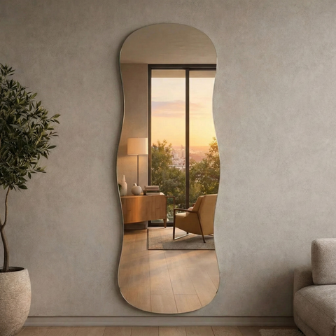 Espelho de Parede Orgânico Aura 150x40cm com Suporte Lopazzi