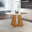 Ver imagem 1 de Mesa para Sala de Jantar Tampo com Vidro Grécia Marrom/Castanho Cinamomo