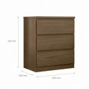 Ver imagem 3 de Mesa Cabeceira 3 Gavetas Puxador Cava 60,5 cm 100% MDF Cor:Nogal