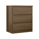 Ver imagem 2 de Mesa Cabeceira 3 Gavetas Puxador Cava 60,5 cm 100% MDF Cor:Nogal