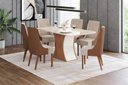Ver imagem 2 de Mesa Jantar Luiza 160 6 Cadeiras Ivy Caramelo - Henn