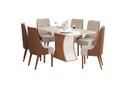 Ver imagem 1 de Mesa Jantar Luiza 160 6 Cadeiras Ivy Caramelo - Henn