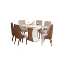 Ver imagem 1 de Mesa Jantar Luiza 160 6 Cadeiras Ivy Caramelo - Henn