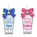 Ver imagem 1 de Kit 2 Copos Lembrancinha com Laço para Pajem e Daminha Acrílico