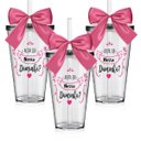 Ver imagem 1 de Kit 3 Copos Convite com Laço Personalizado Daminha Acrílico