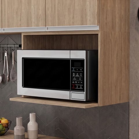 Suporte Microondas e Forno Elétrico Aéreo 60cm Itália Castanho - Lumil