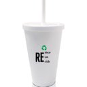 Ver imagem 1 de 8 Copos Com Tampa e Canudo Branco Adote um copo