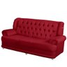 Sofá 2,00m 3 Lugares Suede Finlândia Vermelho - 3
