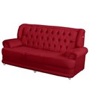 Ver imagem 3 de Sofá 2,00m 3 Lugares Suede Finlândia Vermelho