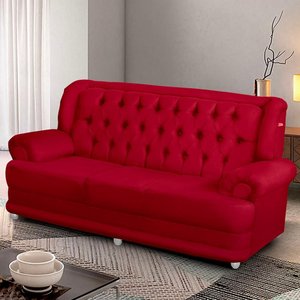 Sofá 2,00m 3 Lugares Suede Finlândia Vermelho