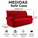 Ver imagem 4 de Sofá 2,00m 3 Lugares Suede Finlândia Vermelho