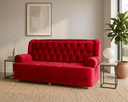 Ver imagem 1 de Sofá 2,00m 3 Lugares Suede Finlândia Vermelho