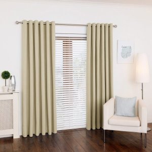 Cortina Creme/palha Sala /quarto 300x180 para Varão - Fabritex Enxovais