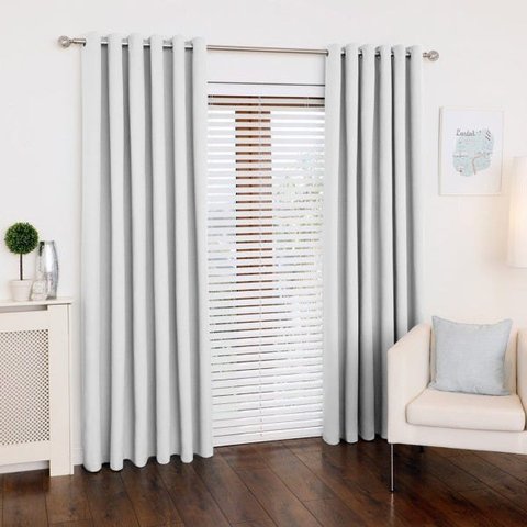 Cortina Branco Sala /Quarto 300x180 para varão - FABRITEX ENXOVAIS