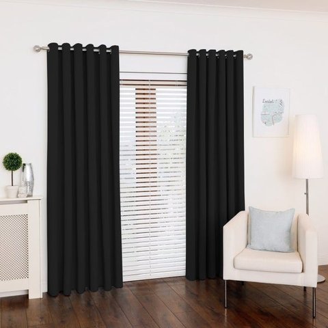 Cortina Preto Sala /quarto 300x180 para Varão - Fabritex Enxovais