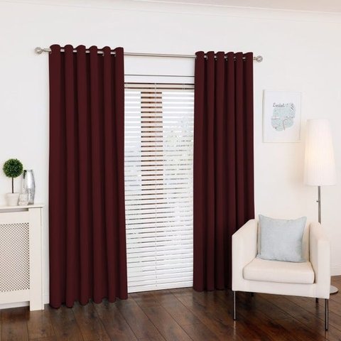 Cortina Vinho Sala /quarto 300x180 para Varão - Fabritex Enxovais