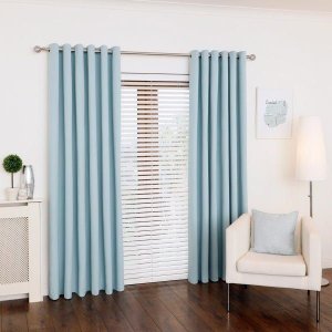 Cortina Azul-bebê Sala /quarto 300x180 para Varão - Fabritex Enxovais