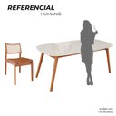 Ver imagem 5 de Sala de Jantar Mesa 180x76cm Tampo em MDF com Vidro 6 Cadeiras em Linho Ceci Yescasa Marrom/Marromis