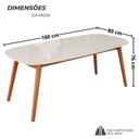 Ver imagem 3 de Sala de Jantar Mesa 180x76cm Tampo em MDF com Vidro 6 Cadeiras em Linho Ceci Yescasa Marrom/Marromis