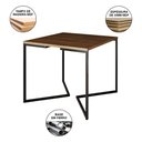 Ver imagem 5 de Mesa Jantar Industrial Quadrada Amêndoa 90Cm Base V Ferro Preto C/4 Poltronas Brancas Cor: Amendoa