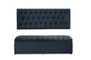 Ver imagem 1 de Kit Cabeceira e Calçadeira Imperatriz 193 cm Suede Azul Marinho