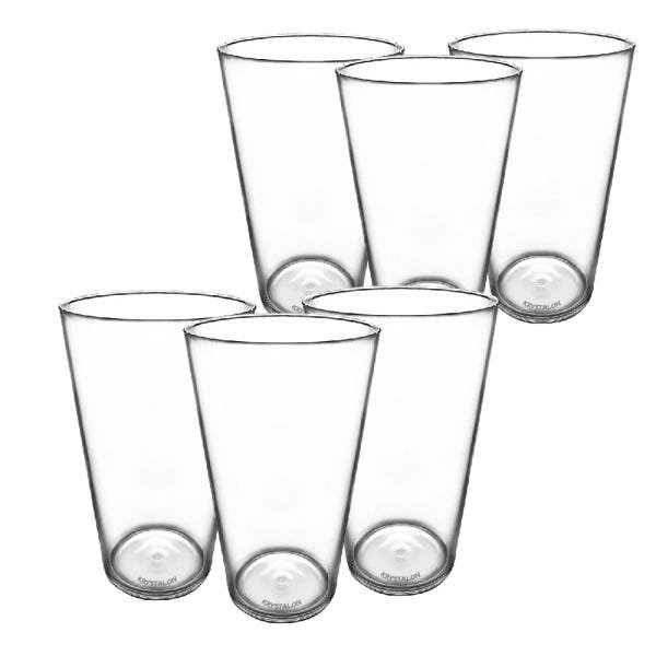 Kit 6 Copos Big Drink 500 ml Transparente de Acrílico - 2
