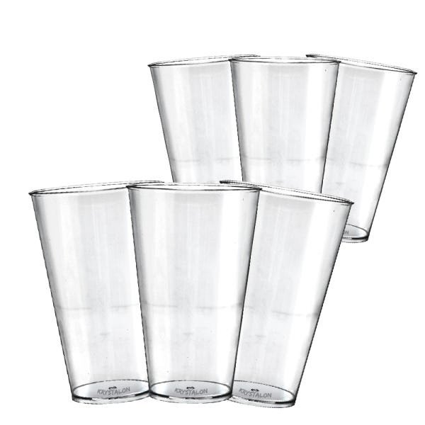 Kit 6 Copos Big Drink 550 ml Transparente Acrílico Poliestireno - 2