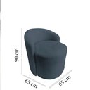Ver imagem 7 de Kit 2 Poltronas Decorativa Yara Orgânica Bouclé Cinza