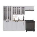 Ver imagem 2 de Cozinha Modulada 4 Peças Bari em MDF com Vidro Branco