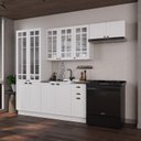Ver imagem 1 de Cozinha Modulada 4 Peças Bari em MDF com Vidro Branco