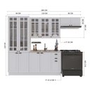 Ver imagem 3 de Cozinha Modulada 4 Peças Bari em MDF com Vidro Branco