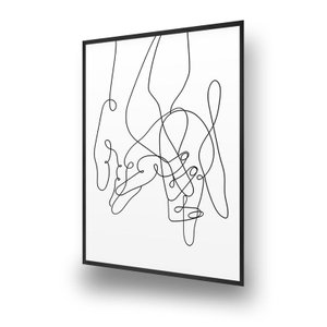 Quadro para Decoração Minimalista Quarto Casal Moldura