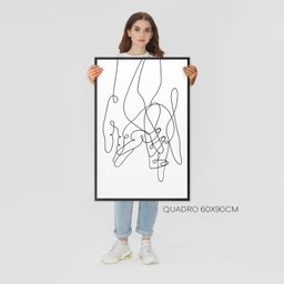 Quadro para Decoração Minimalista Quarto Casal Moldura - 4