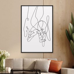 Quadro para Decoração Minimalista Quarto Casal Moldura - 3