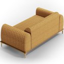 Ver imagem 5 de Kit Sofá 3 Lugares 210cm com 02 Poltronas Molino Base Castanho Pés D'ouro D02 Prime Bouclê