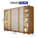 Ver imagem 2 de Guarda-Roupas 6 Portas Vidro Reflecta Prime LED com Pés Cinamomo/Off White